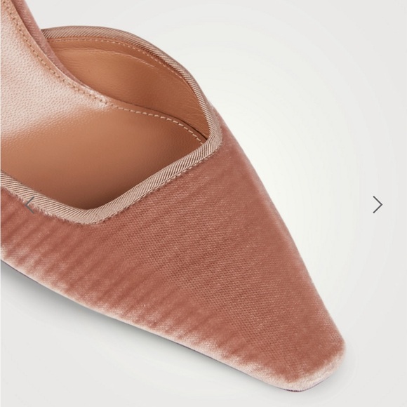 Aquazzura Maia 75 Velvet Slingback Pumps French Rose Mauve Pink Blush 34 4 - Picture 5 of 10
